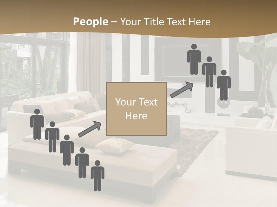 A Living Room With A Couch A Chair And A Television PowerPoint Template