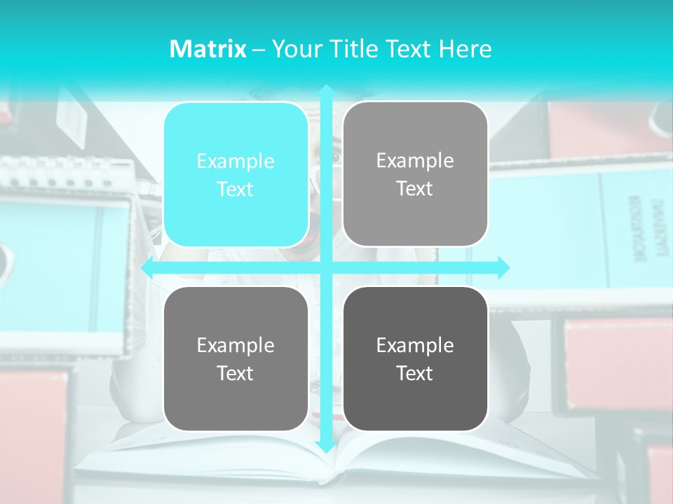 A Woman In Glasses Is Sitting At A Desk With Many Files PowerPoint Template