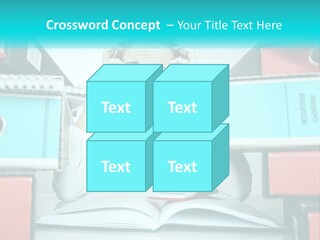 A Woman In Glasses Is Sitting At A Desk With Many Files PowerPoint Template