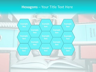 A Woman In Glasses Is Sitting At A Desk With Many Files PowerPoint Template