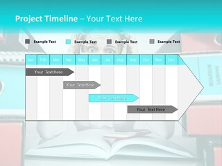 A Woman In Glasses Is Sitting At A Desk With Many Files PowerPoint Template