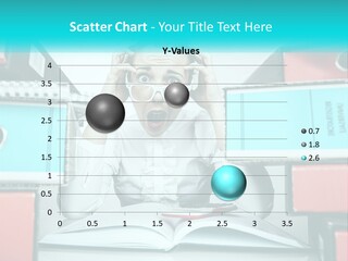 A Woman In Glasses Is Sitting At A Desk With Many Files PowerPoint Template