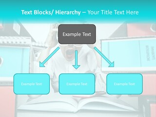 A Woman In Glasses Is Sitting At A Desk With Many Files PowerPoint Template
