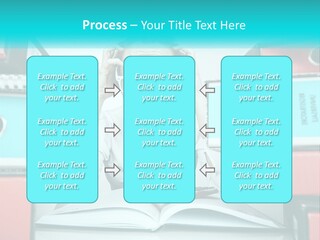 A Woman In Glasses Is Sitting At A Desk With Many Files PowerPoint Template