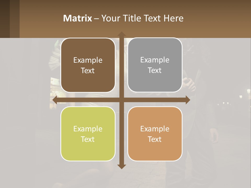 A Man And A Woman Walking Down A Street At Night PowerPoint Template