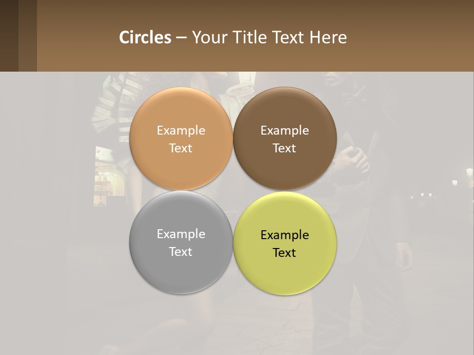 A Man And A Woman Walking Down A Street At Night PowerPoint Template