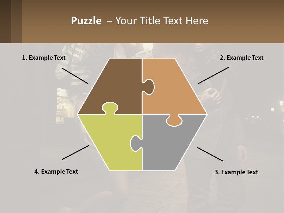 A Man And A Woman Walking Down A Street At Night PowerPoint Template