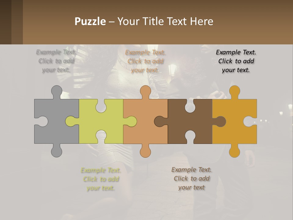 A Man And A Woman Walking Down A Street At Night PowerPoint Template