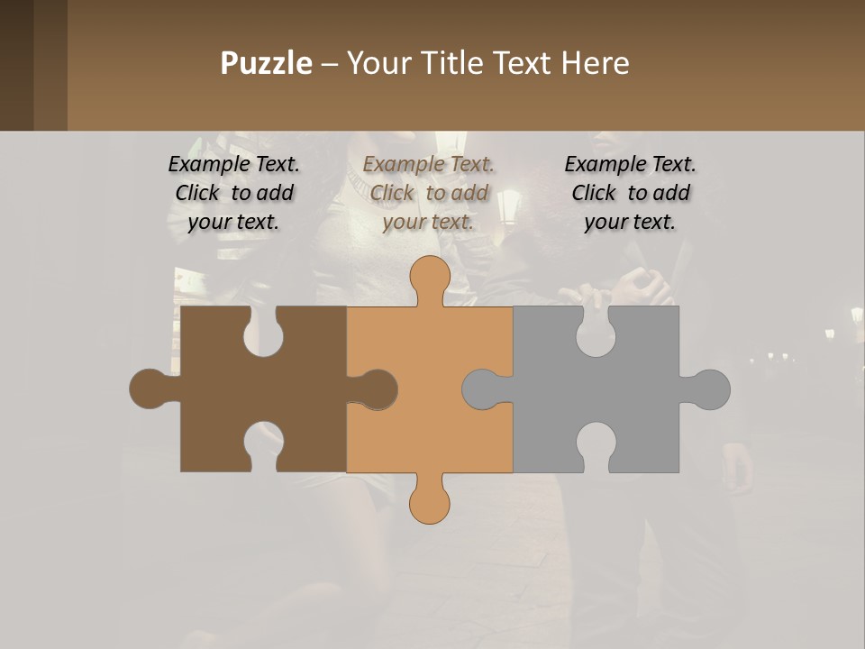 A Man And A Woman Walking Down A Street At Night PowerPoint Template