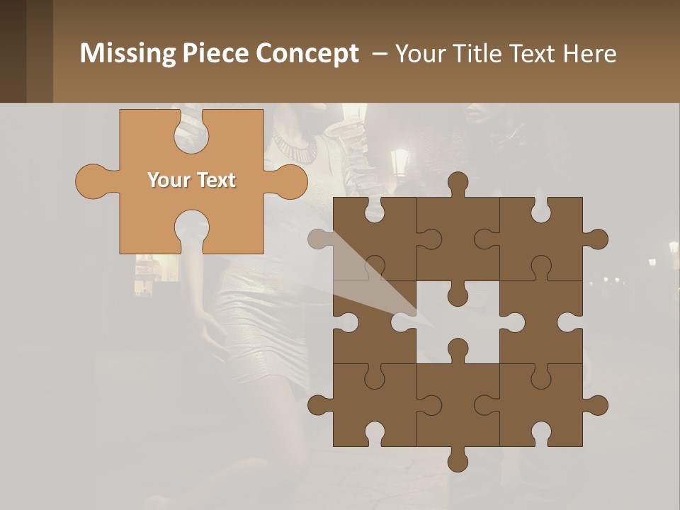 A Man And A Woman Walking Down A Street At Night PowerPoint Template