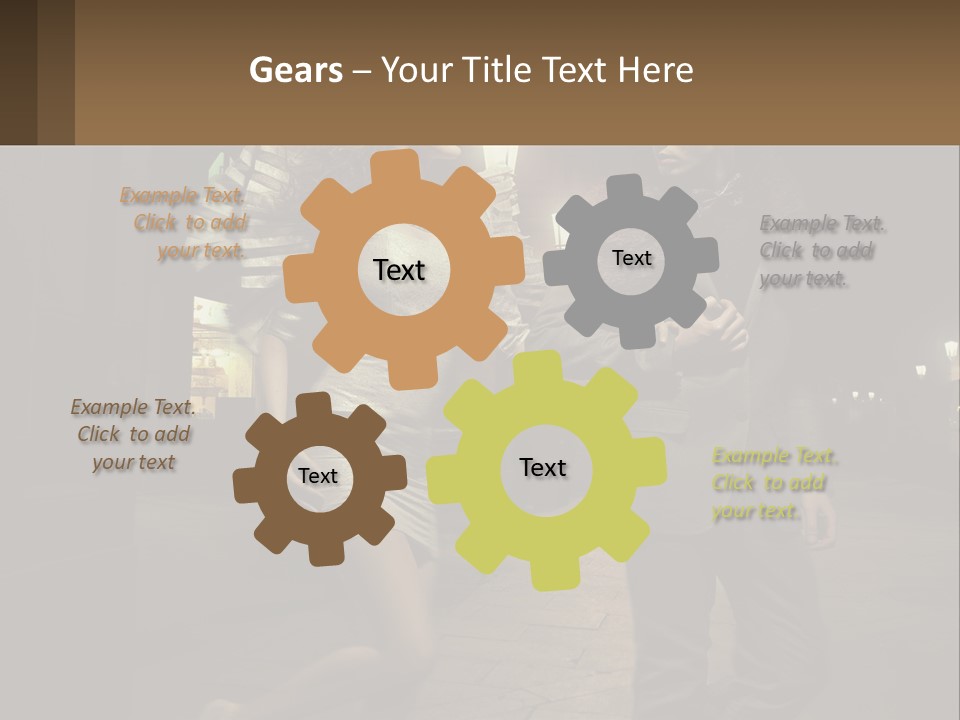 A Man And A Woman Walking Down A Street At Night PowerPoint Template