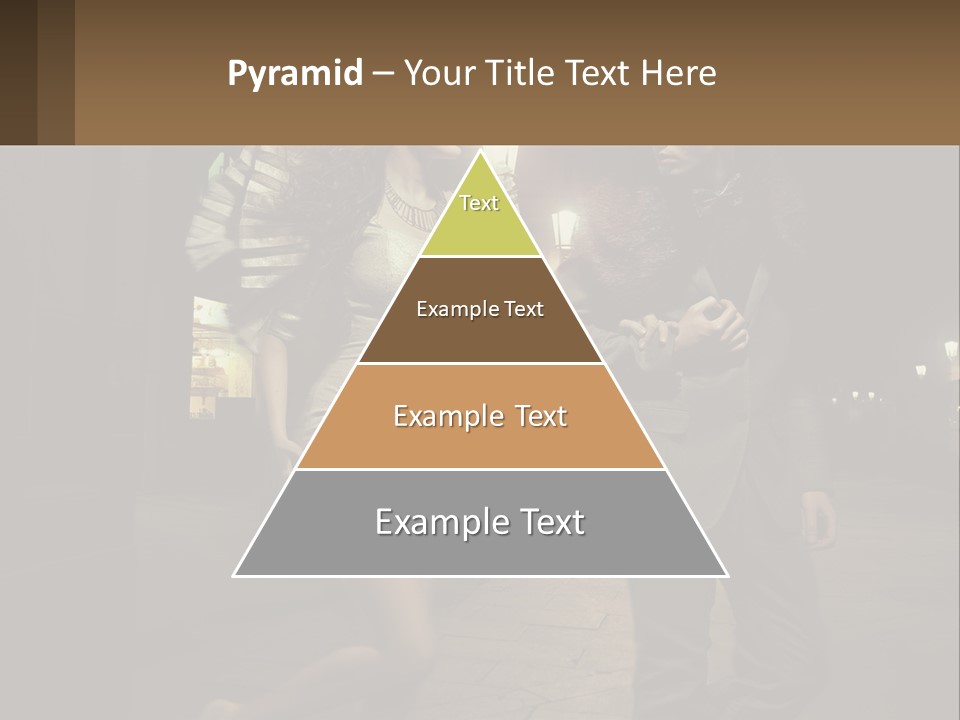 A Man And A Woman Walking Down A Street At Night PowerPoint Template