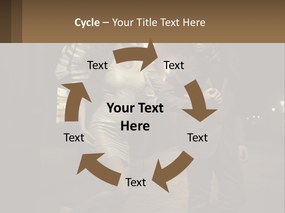 A Man And A Woman Walking Down A Street At Night PowerPoint Template