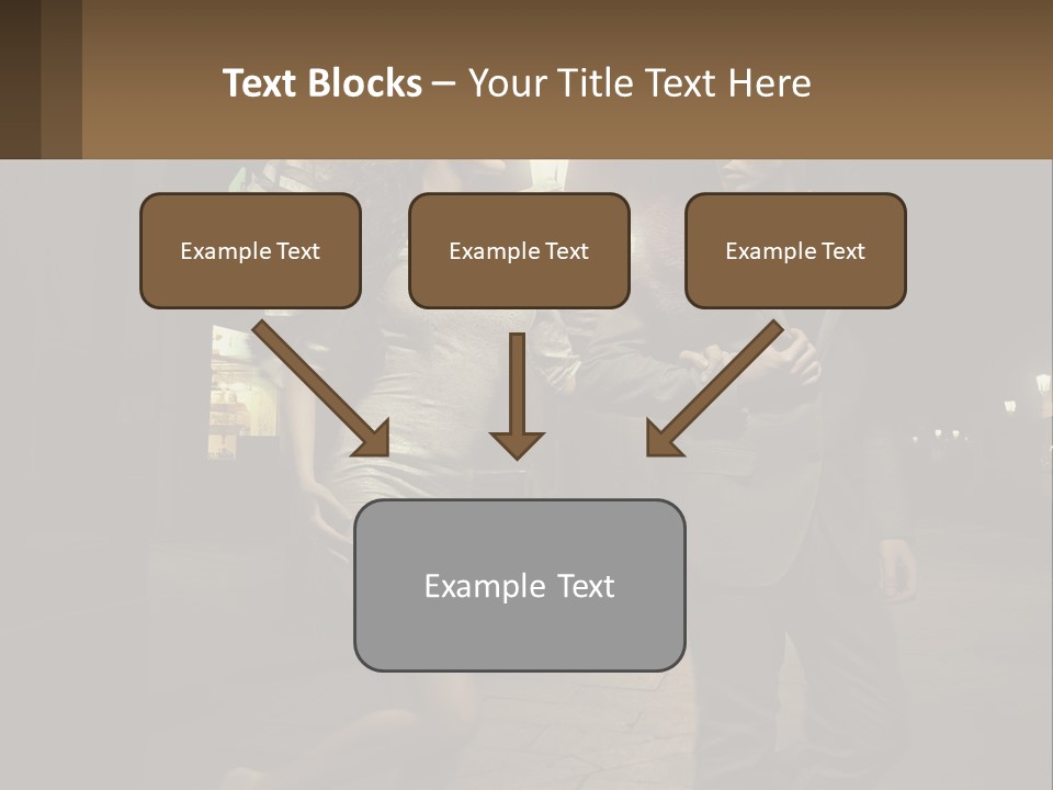 A Man And A Woman Walking Down A Street At Night PowerPoint Template