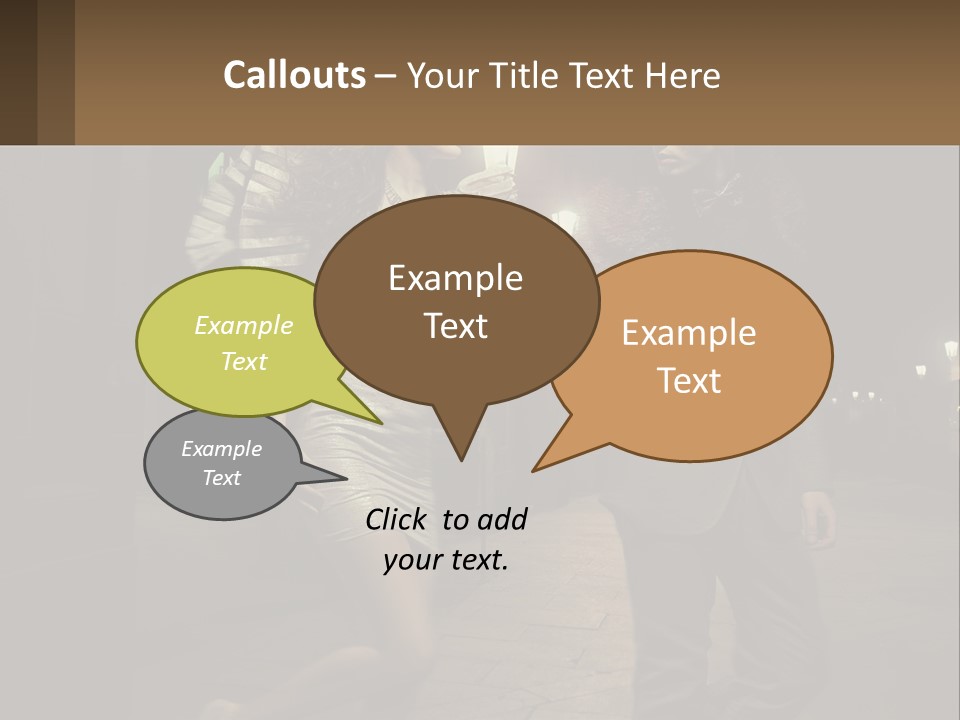 A Man And A Woman Walking Down A Street At Night PowerPoint Template