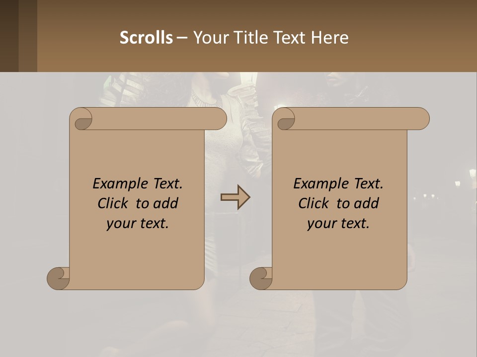 A Man And A Woman Walking Down A Street At Night PowerPoint Template