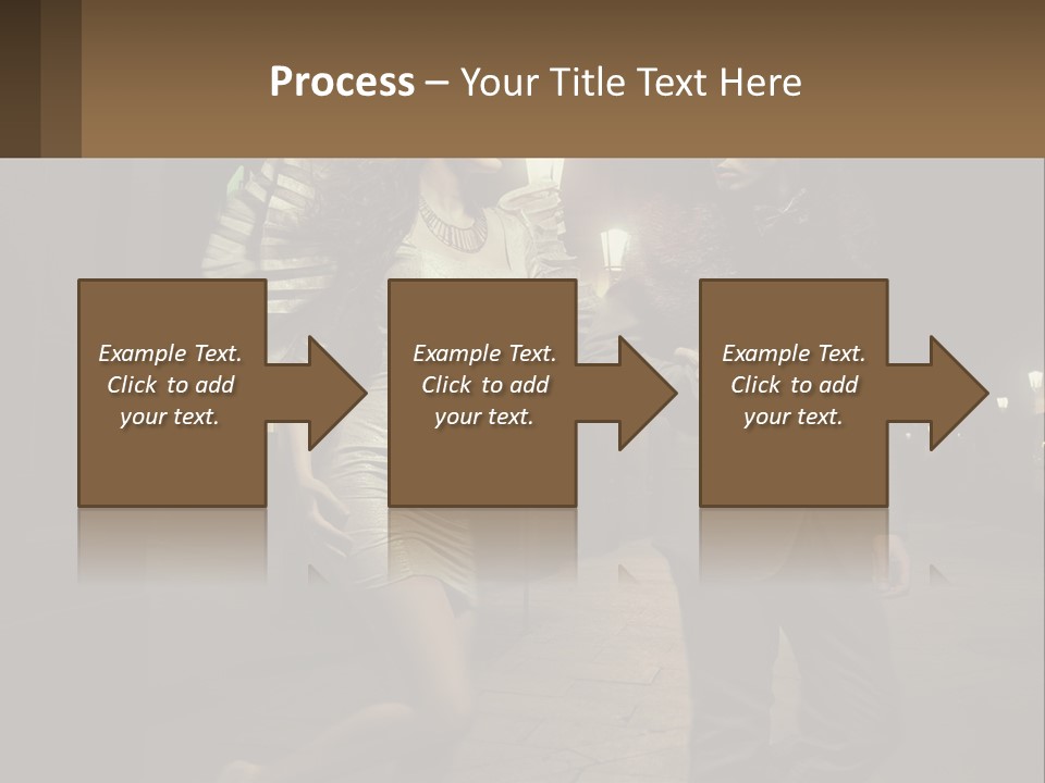 A Man And A Woman Walking Down A Street At Night PowerPoint Template