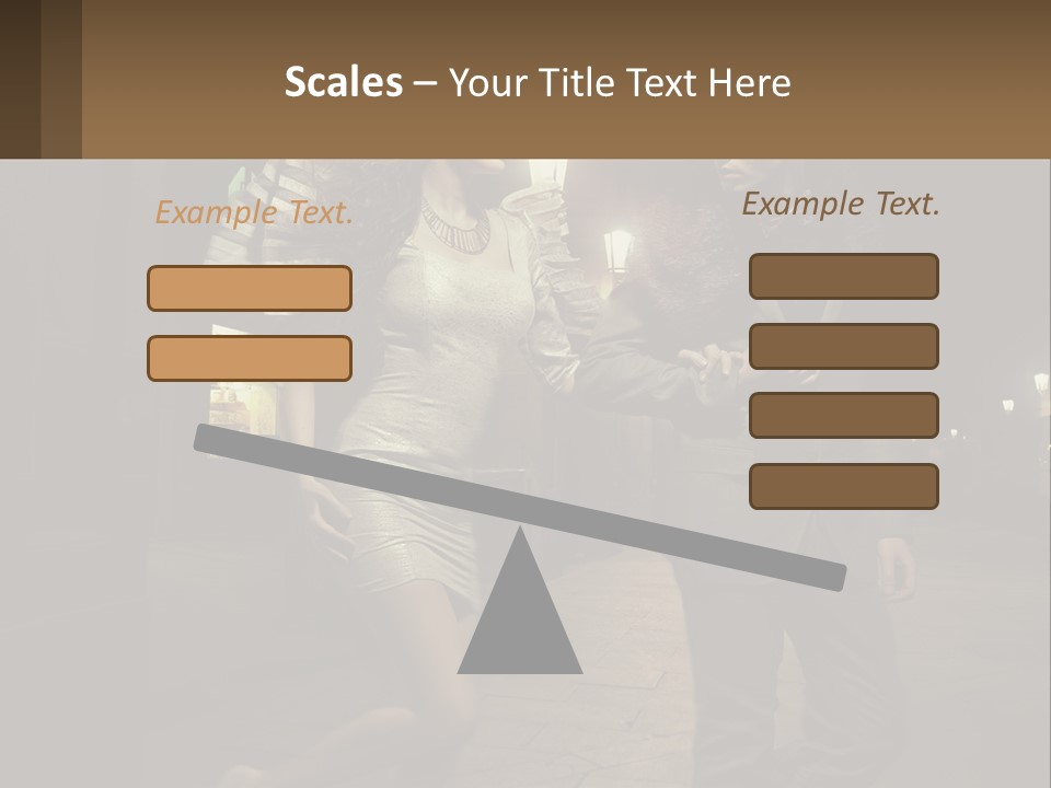 A Man And A Woman Walking Down A Street At Night PowerPoint Template