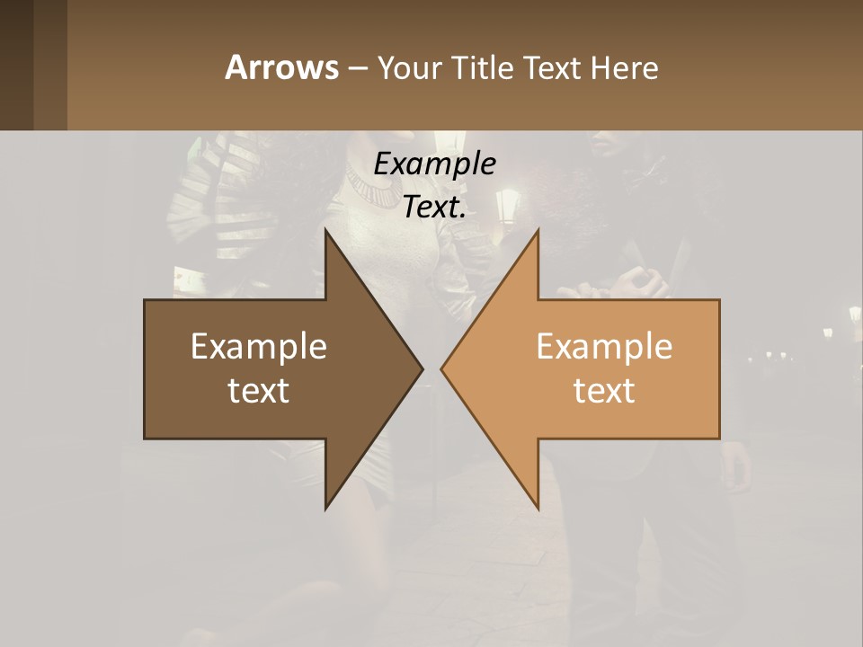 A Man And A Woman Walking Down A Street At Night PowerPoint Template