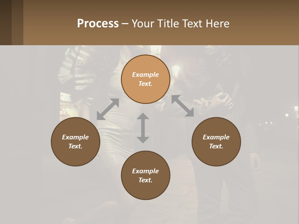 A Man And A Woman Walking Down A Street At Night PowerPoint Template