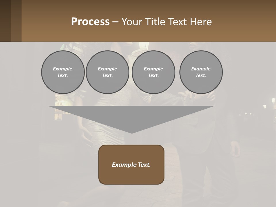 A Man And A Woman Walking Down A Street At Night PowerPoint Template