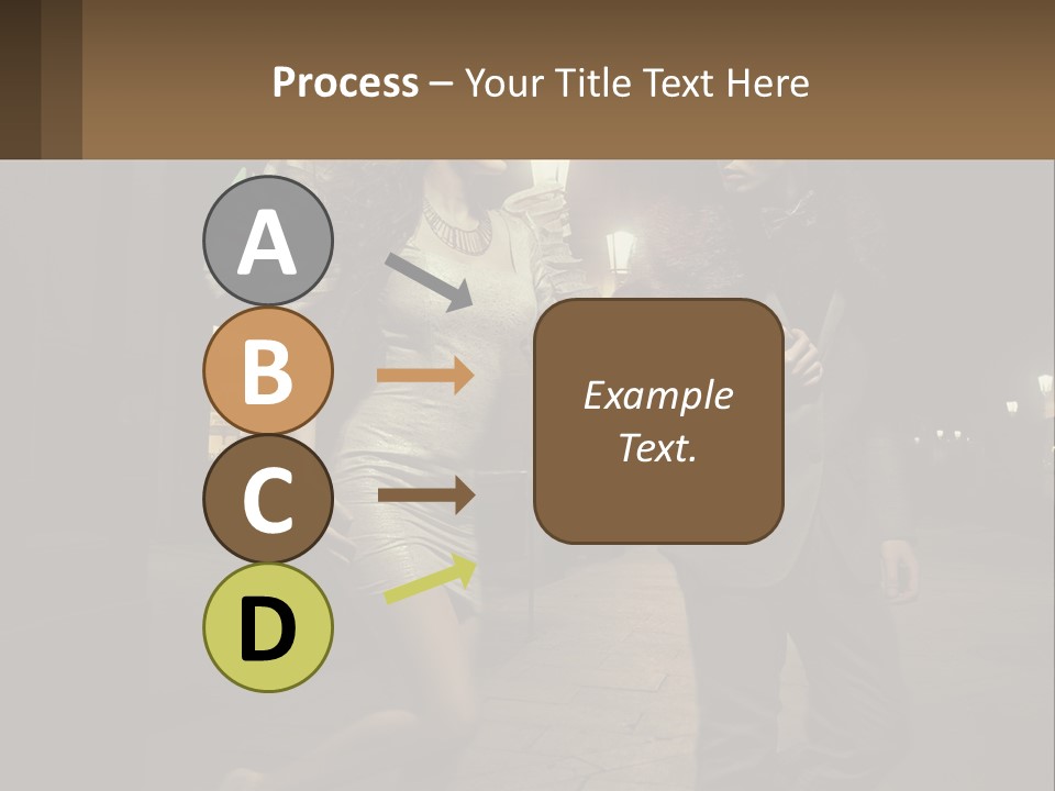 A Man And A Woman Walking Down A Street At Night PowerPoint Template