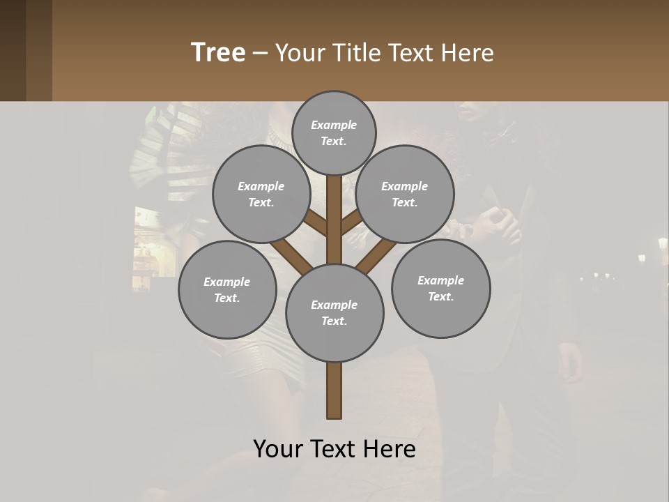 A Man And A Woman Walking Down A Street At Night PowerPoint Template