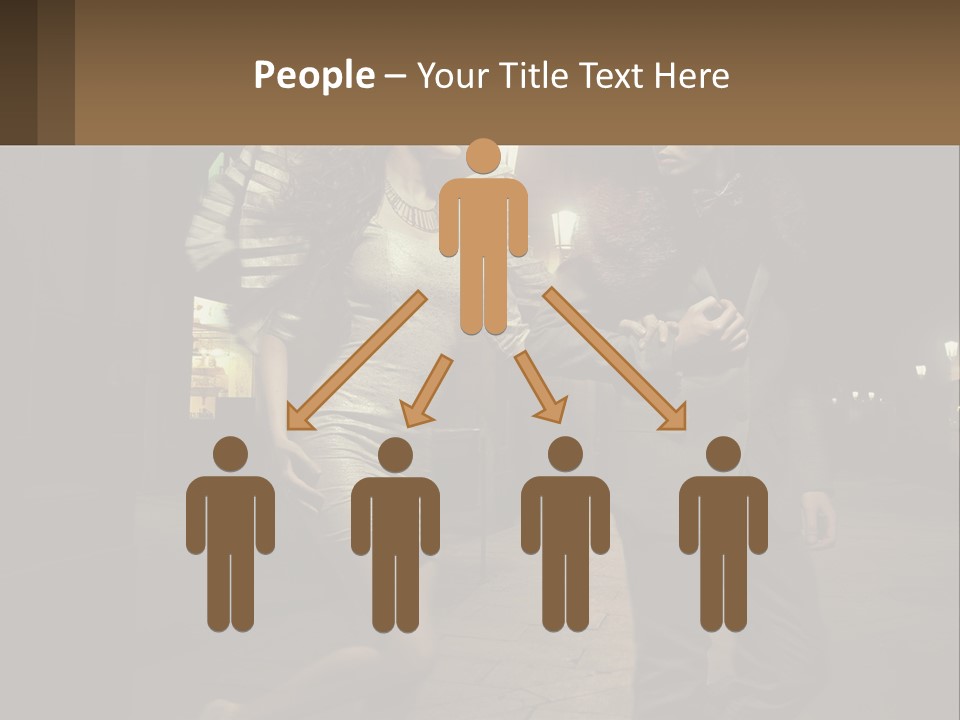 A Man And A Woman Walking Down A Street At Night PowerPoint Template