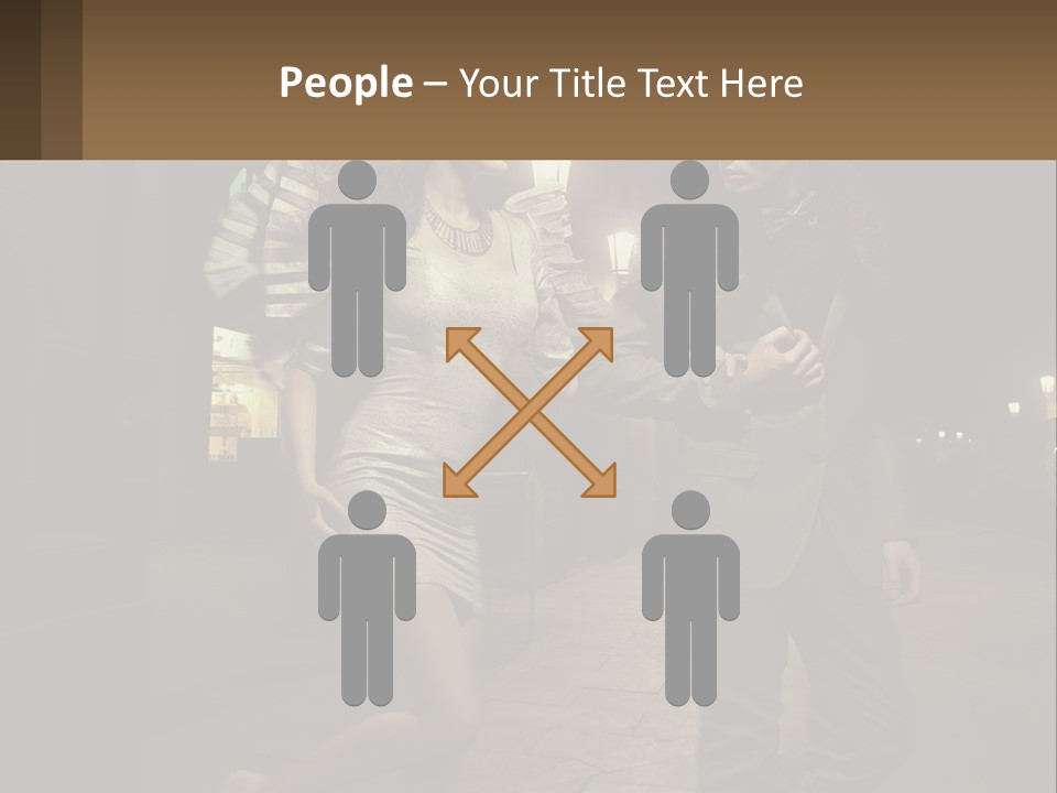 A Man And A Woman Walking Down A Street At Night PowerPoint Template