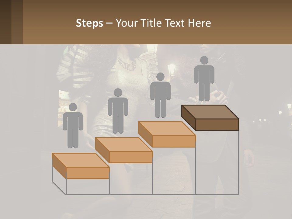 A Man And A Woman Walking Down A Street At Night PowerPoint Template