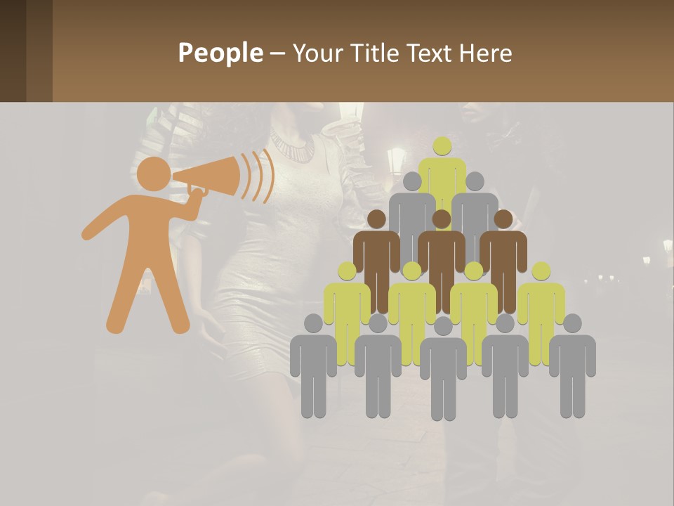 A Man And A Woman Walking Down A Street At Night PowerPoint Template