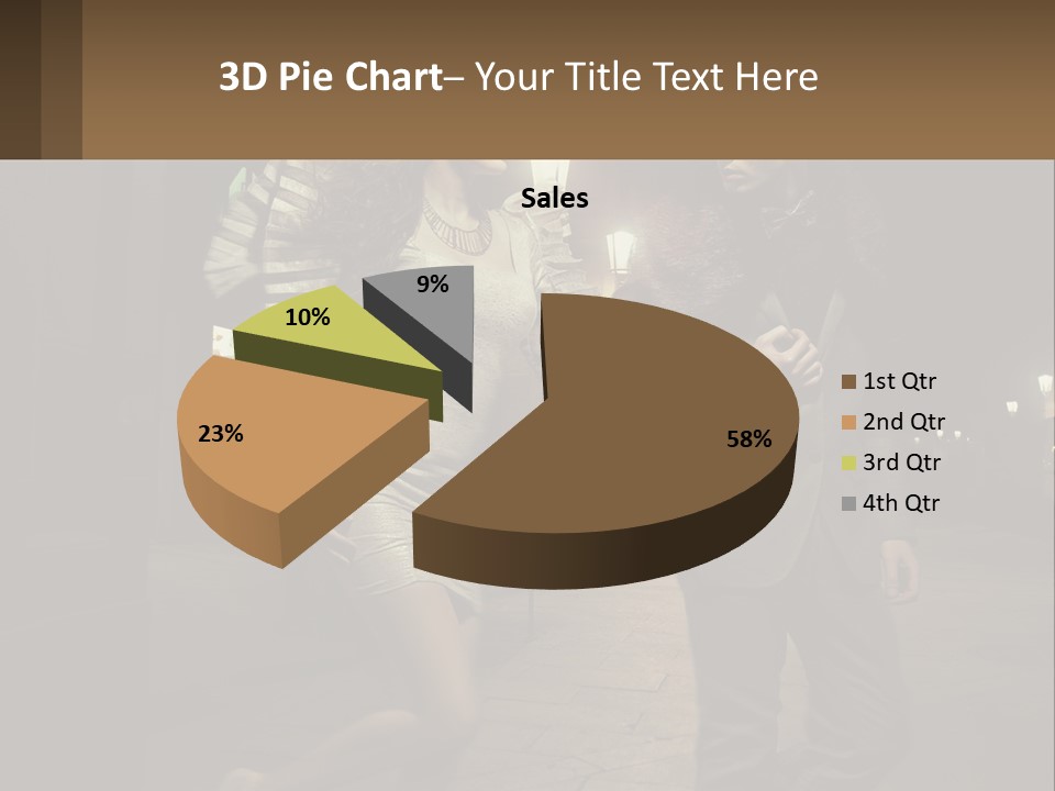 A Man And A Woman Walking Down A Street At Night PowerPoint Template