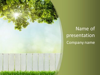 A Fence With A Tree In The Middle Of It PowerPoint Template