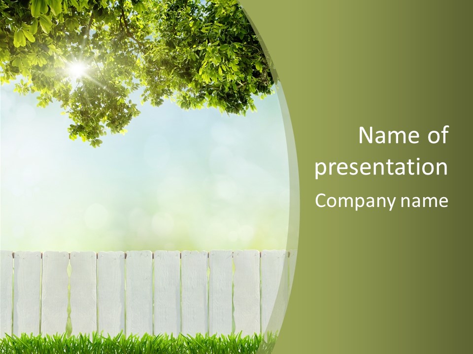 A Fence With A Tree In The Middle Of It PowerPoint Template