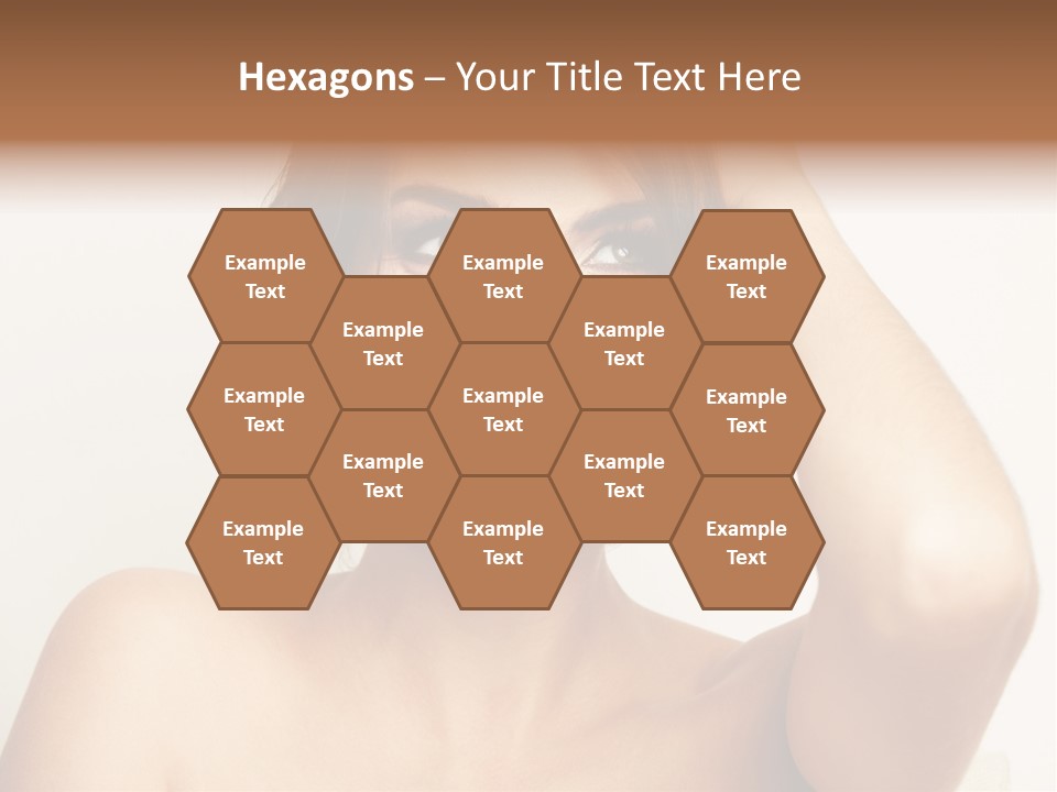 A Woman Is Smiling While Holding Her Hair PowerPoint Template