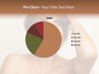A Woman Is Smiling While Holding Her Hair PowerPoint Template