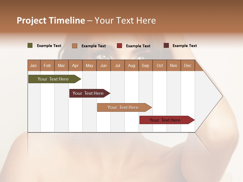 A Woman Is Smiling While Holding Her Hair PowerPoint Template