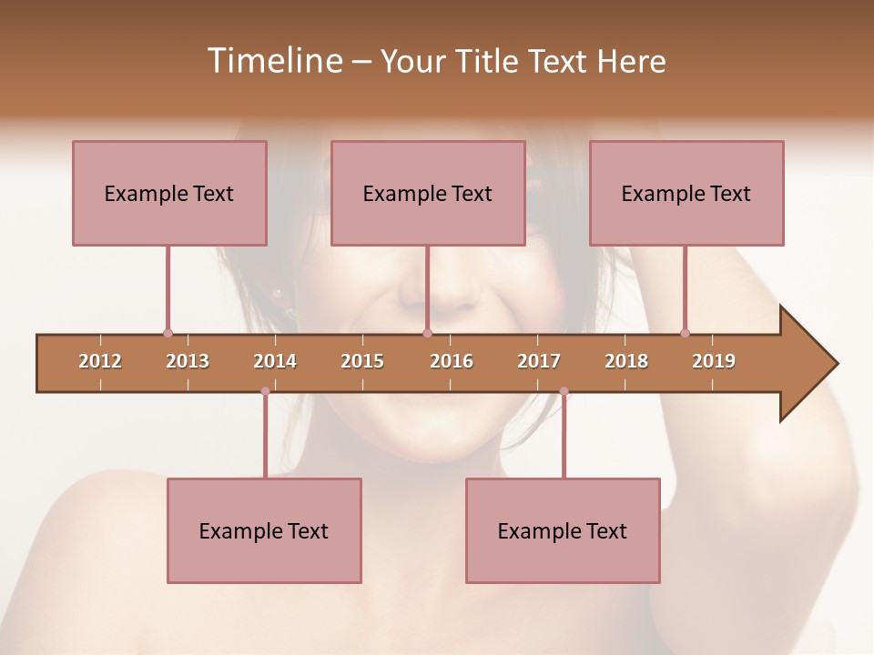 A Woman Is Smiling While Holding Her Hair PowerPoint Template