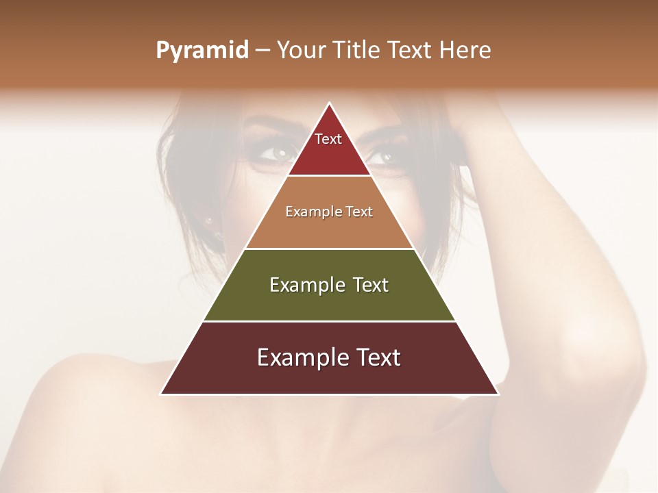 A Woman Is Smiling While Holding Her Hair PowerPoint Template