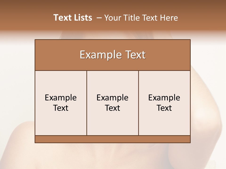 A Woman Is Smiling While Holding Her Hair PowerPoint Template