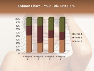 A Woman Is Smiling While Holding Her Hair PowerPoint Template