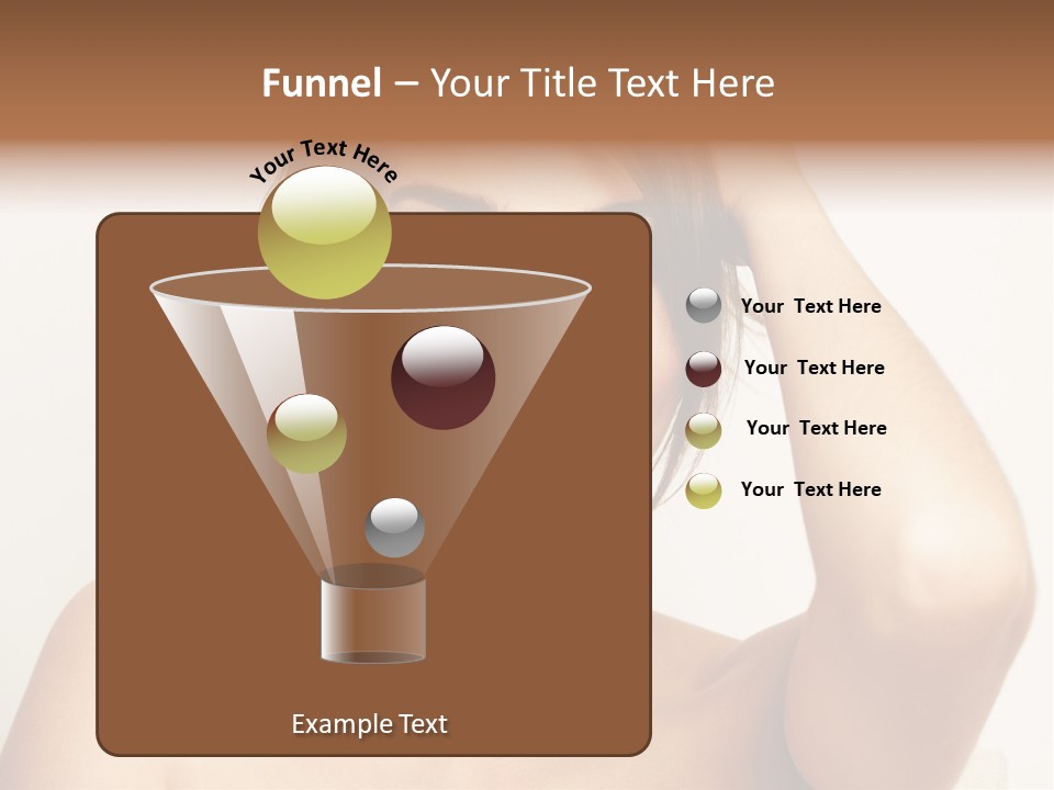 A Woman Is Smiling While Holding Her Hair PowerPoint Template