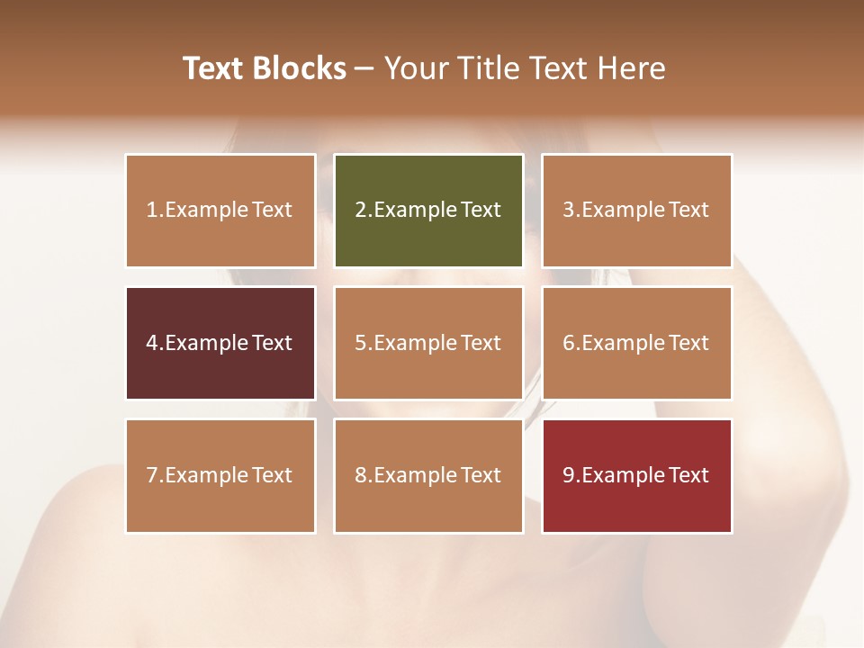 A Woman Is Smiling While Holding Her Hair PowerPoint Template