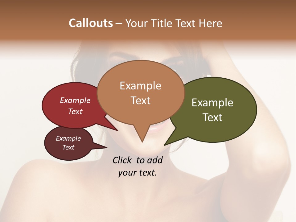 A Woman Is Smiling While Holding Her Hair PowerPoint Template