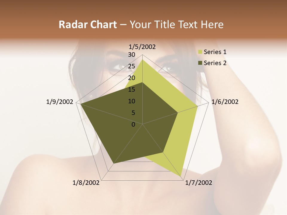 A Woman Is Smiling While Holding Her Hair PowerPoint Template