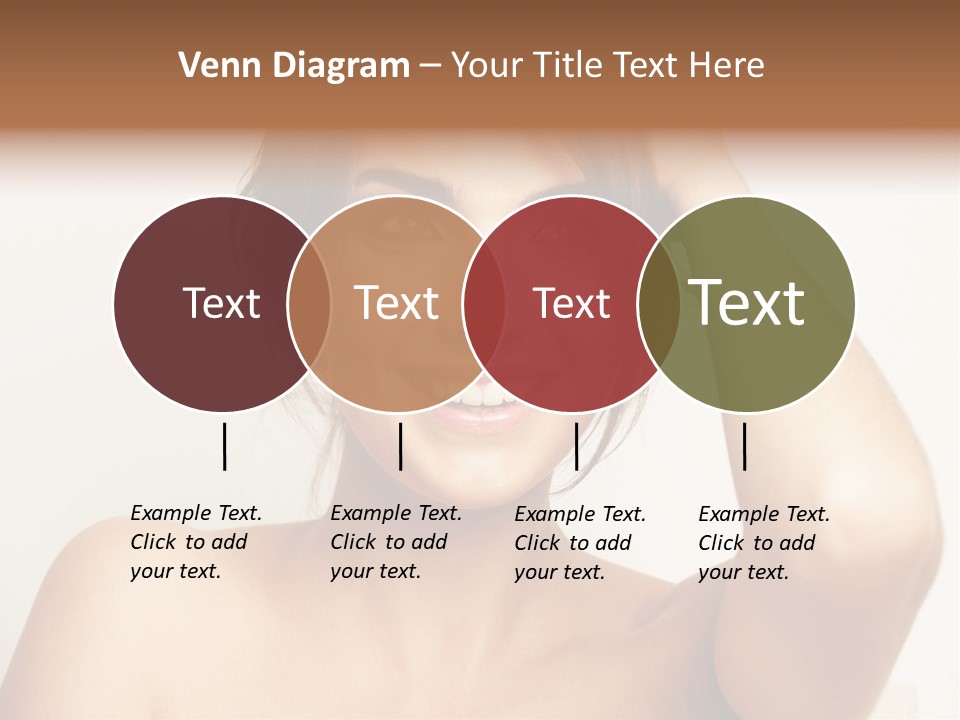 A Woman Is Smiling While Holding Her Hair PowerPoint Template