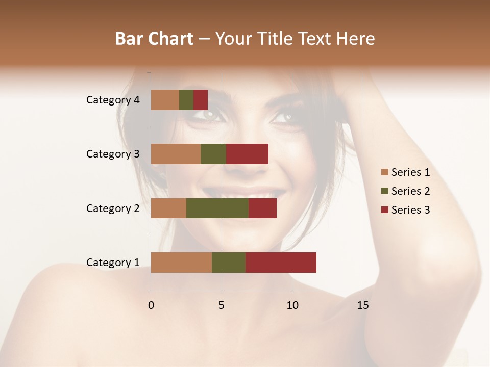 A Woman Is Smiling While Holding Her Hair PowerPoint Template