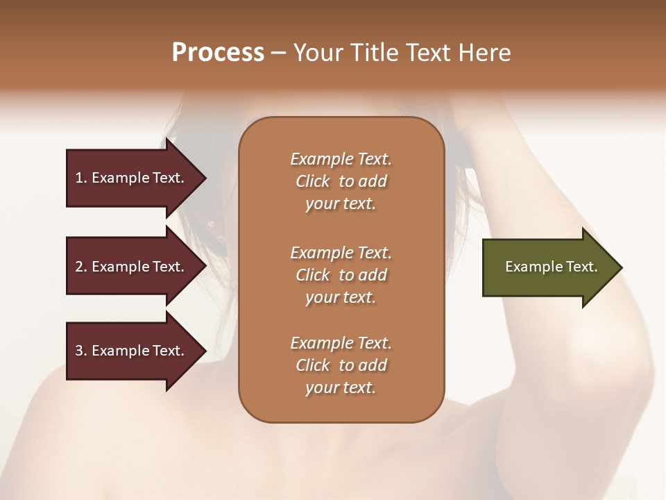 A Woman Is Smiling While Holding Her Hair PowerPoint Template