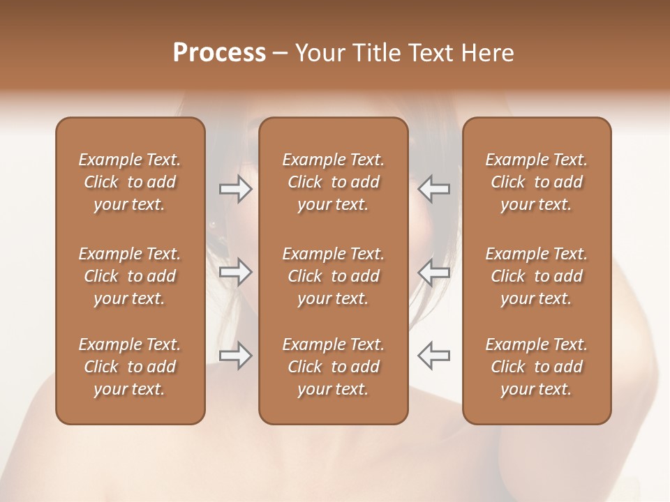 A Woman Is Smiling While Holding Her Hair PowerPoint Template