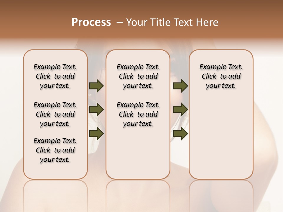 A Woman Is Smiling While Holding Her Hair PowerPoint Template